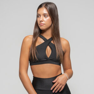 DLOREN WFIT Top Cruzado Glow Preto